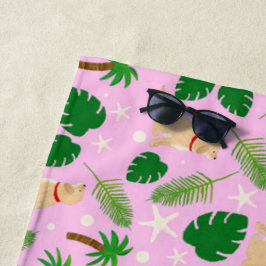 Toalla De Playa En los tropicales rosados