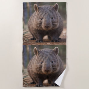 Toalla De Playa "Encanto Chubby: El Adorable Wombat Australiano"