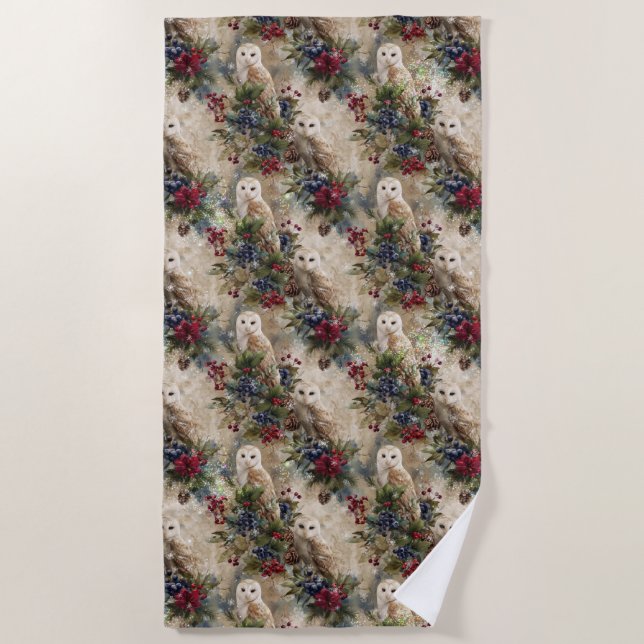 Toalla De Playa Enchanting Floral Owl (Anverso)