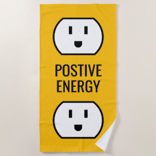 Toalla De Playa Enchufe de pared de energía positiva divertido fel