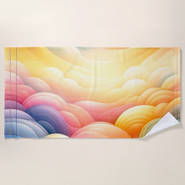 Toalla De Playa Encontrar la paz en las oníricas nubes (Anverso)