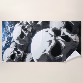Toalla De Playa Endless Skull Field Dark Illustration