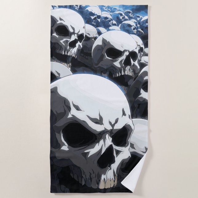 Toalla De Playa Endless Skull Field Dark Illustration (Anverso)