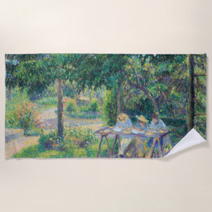Toalla De Playa Enfants attabés dans le jardin Camille Pissarro