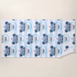 Toalla De Playa Enfermera de Oso con un patrón de máscara protecto