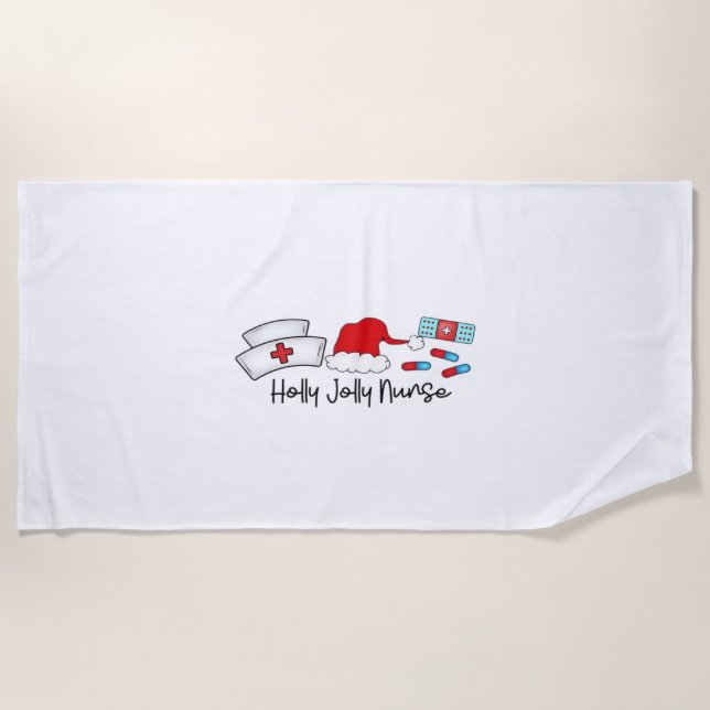 Toalla De Playa Enfermera Holly Jolly, camiseta clásica de Hallowe (Anverso)