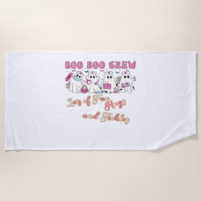 Toalla De Playa Enfermera pediátrica Diversión Halloween Diseño Es (Anverso)