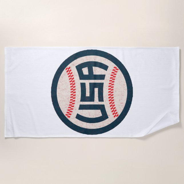Toalla De Playa Equipo de Béisbol de EE. UU. (Anverso)