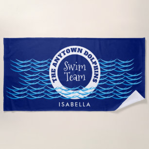 Toalla De Playa Equipo de natación de ondas de agua personalizado 