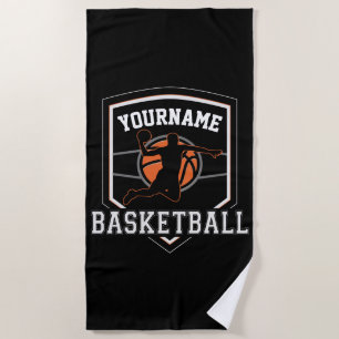 Toalla De Playa Equipo de Slam Dunk de jugador de baloncesto perso