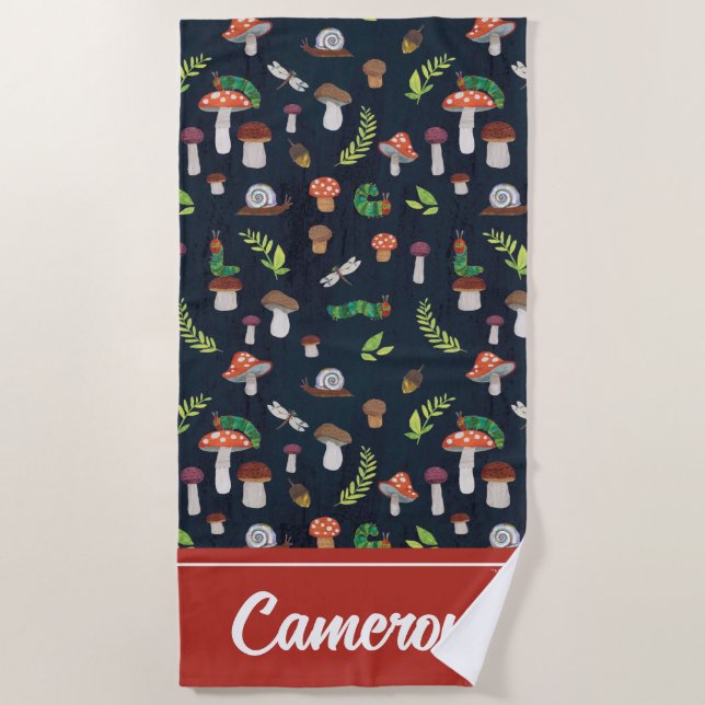 Toalla De Playa Eric Carle | Patrón de fallos y hongos (Anverso)