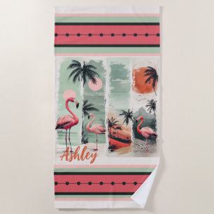 Toalla De Playa Escape de flamencos tropicales