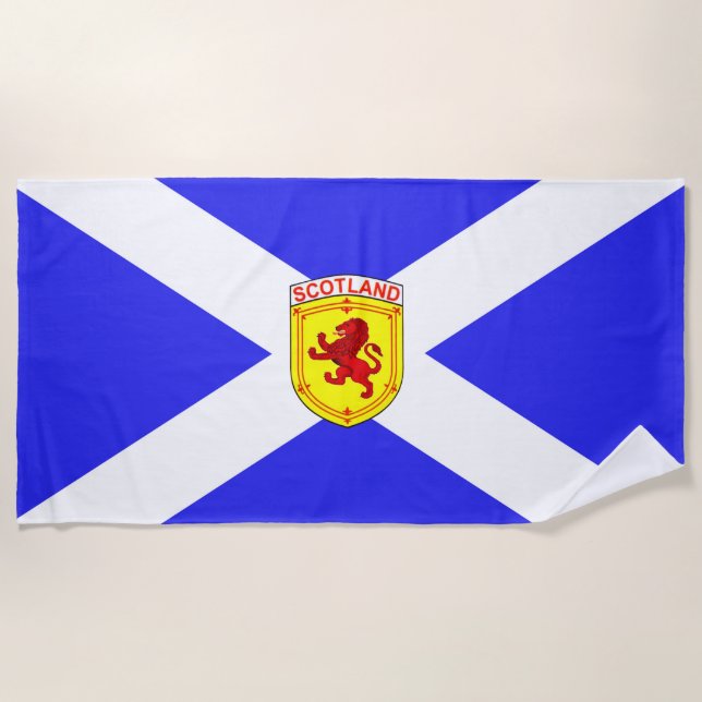 Toalla De Playa Escocia, león desenfrenado, bandera antigua de (Anverso)