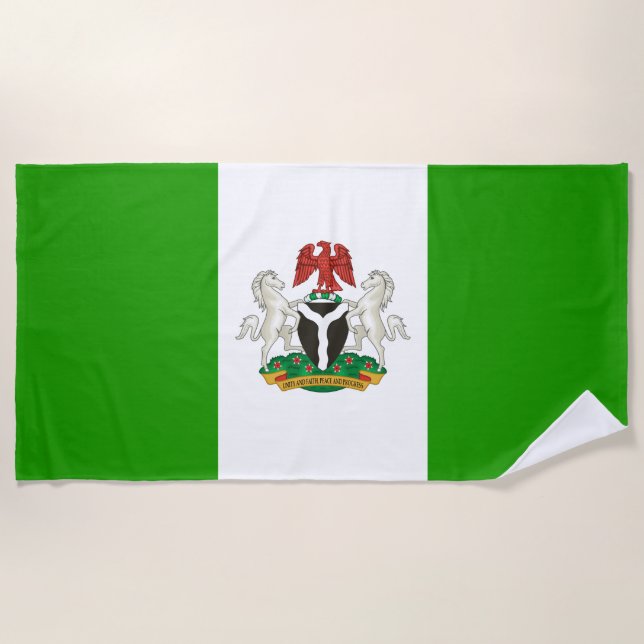 Toalla De Playa Escudo de armas de la bandera de Nigeria   (Anverso)