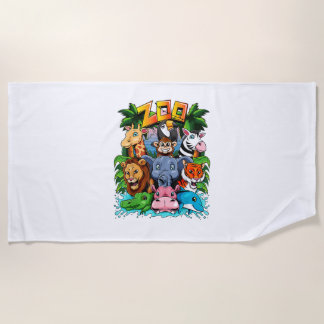 Toalla De Playa Escuela de maestros de Chicas de niños de zoológic