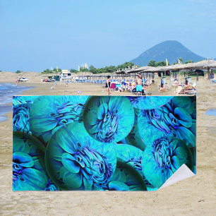 Toalla De Playa Esferas turquesa y azul en óptica 3D