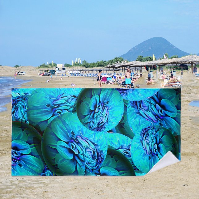 Toalla De Playa Esferas turquesa y azul en óptica 3D (Subido por el creador)