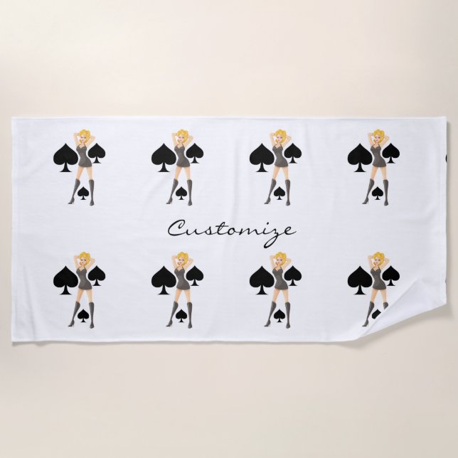Toalla De Playa Espadas negras Reina rubia Thunder_Cove  (Anverso)