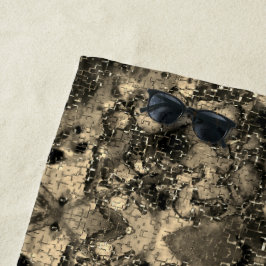 Toalla De Playa Espejo con un aspecto aterciopelado, clásico beige