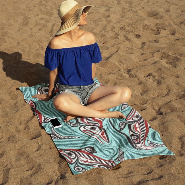 Toalla De Playa Espíritu de arte Salmon Haida Pacífico Nativo del  (Subido por el creador)