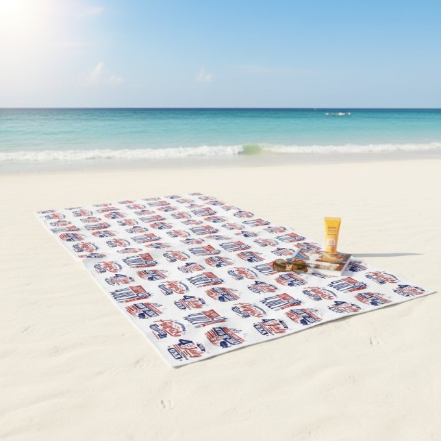 Toalla De Playa Espíritu de independencia 4 de julio (Spirit of Independence Fourth of July Beach Towel)