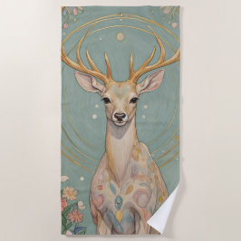 Toalla De Playa Espíritu suave: Un ciervo pastel