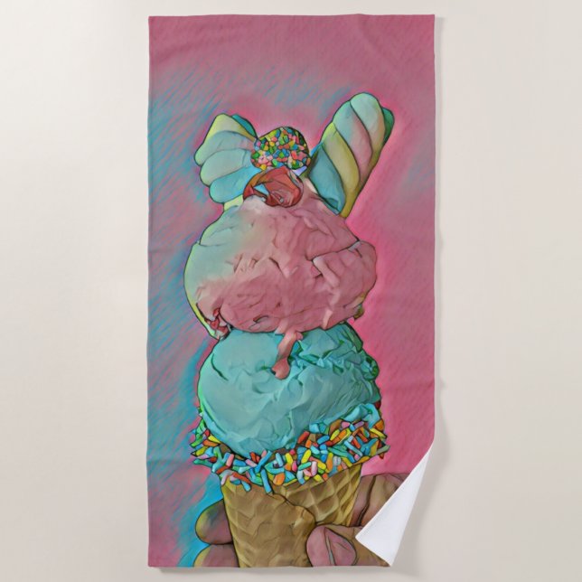 Toalla De Playa Espolvorines de helado (Anverso)