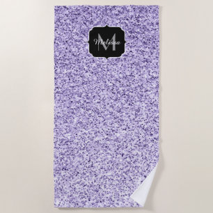 Toalla De Playa Espuma purpurina ultravioleta morado Monograma
