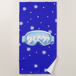 Toalla De Playa Esquiar Goggles, danza de copas de nieve
