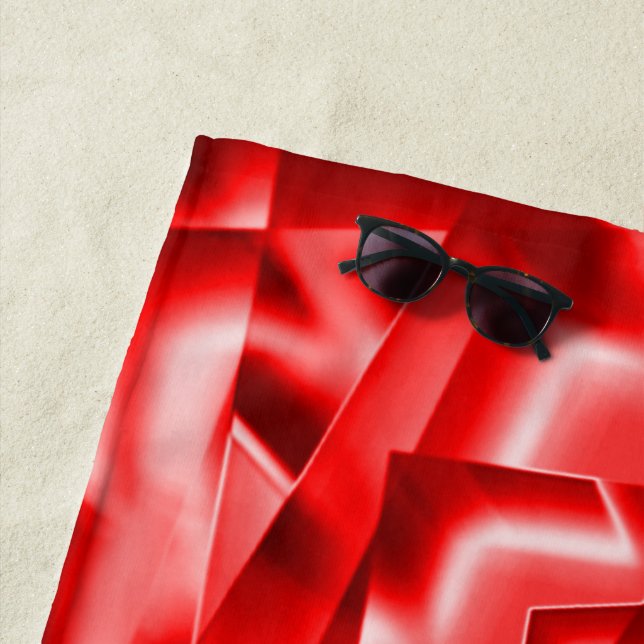 Toalla De Playa Esquina de cuadrados inclinados, rojo brillante a  (In situ)