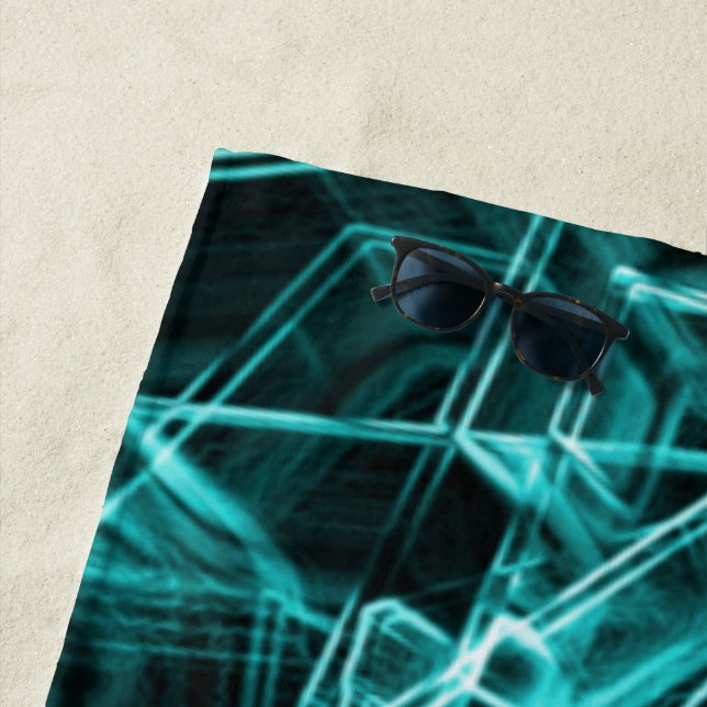 Toalla De Playa Esquinas cuadradas y manchas azul cielo o cian "ne (In situ)