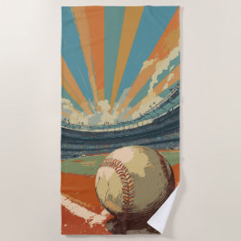 Toalla De Playa Estadio de béisbol Retro