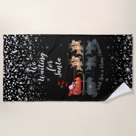 Toalla De Playa ¡Estamos esperando a Santa Ho! ¡Ho! ¡Ho! Vacacione