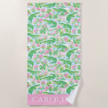 Estampa de patrón de Palm Beach Preppy Caimán