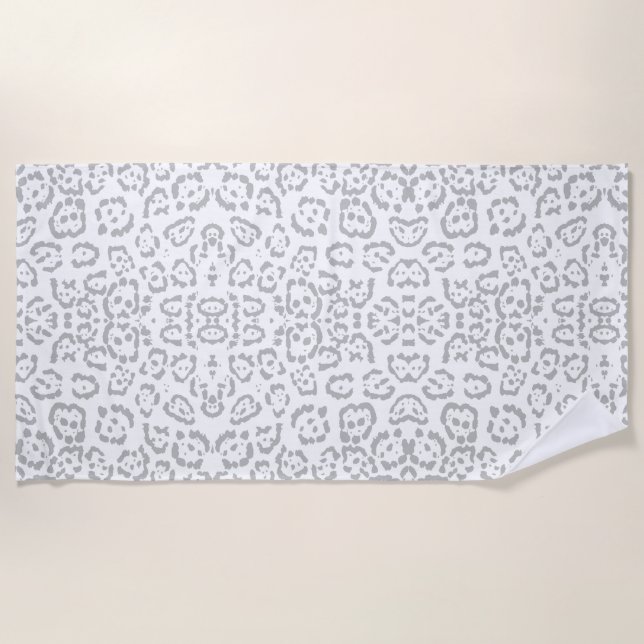 Toalla De Playa Estampado de animales gris del gato de onza (Anverso)