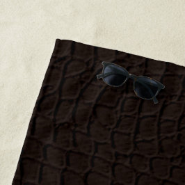 Toalla De Playa Estampado de piel de cocodrilo marrón