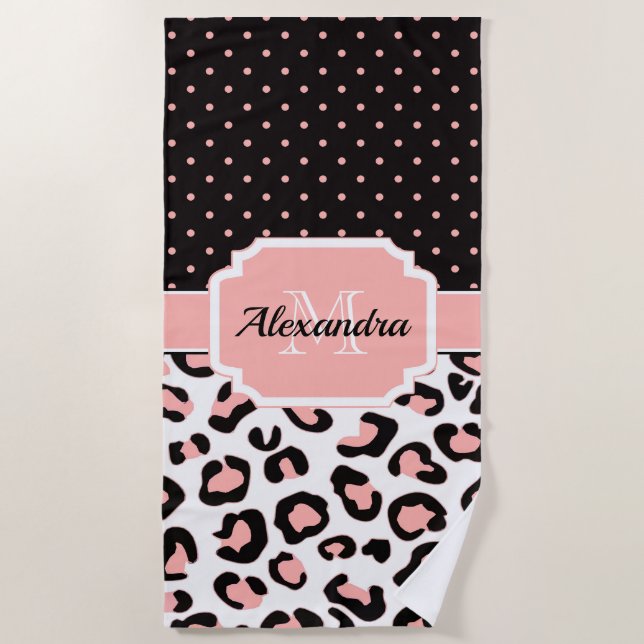 Toalla De Playa Estampado leopardo lindo (Anverso)