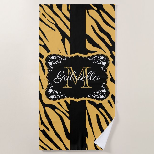 Toalla De Playa Estampado leopardo lindo (Anverso)