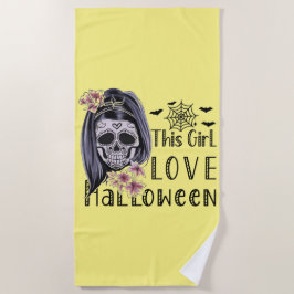 Toalla De Playa Este Chica ama Halloween