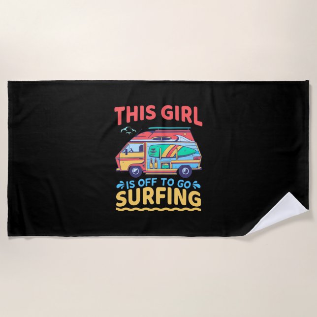 Toalla De Playa Este Chica Se Va A Ir A Surfing (Anverso)