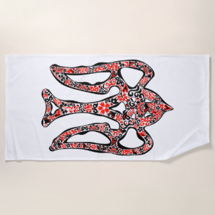 Toalla De Playa Estilizado trident tryzub, emblema nacional de Ucr