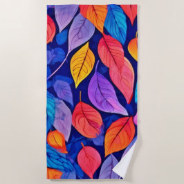 Toalla De Playa Estilo burdel: Vibrantes patrones de hojas