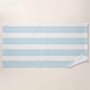 Toalla De Playa Estilo de cabaña de franjas victorianas bebe azul