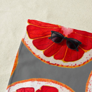 Toalla De Playa Estilo de la playa de arte de la tajada de pomelo