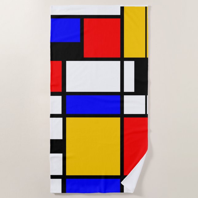 Toalla De Playa Estilo Mondrian (Anverso)