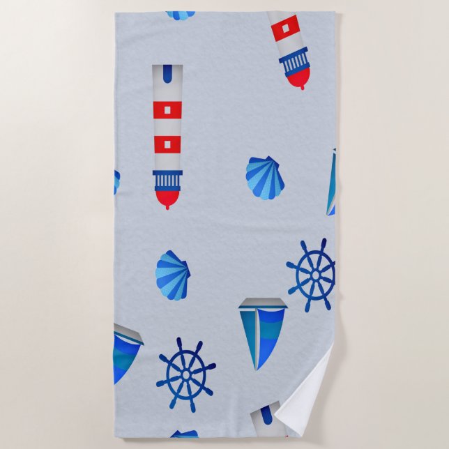 Toalla De Playa Estilo naval para tus días de playa (Anverso)