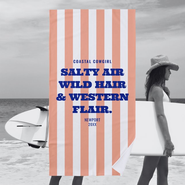 Toalla De Playa Estilo occidental de vaquera costera Raya de cabañ (Subido por el creador)