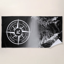 Toalla De Playa Estrella de brújula emblema monopólico montañas dr