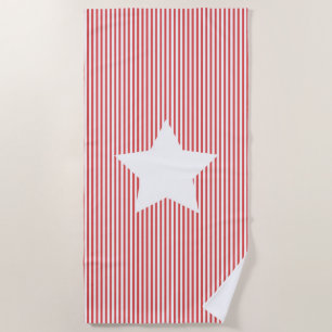 Toalla De Playa Estrella roja de cabana y estrella blanca - Náutic