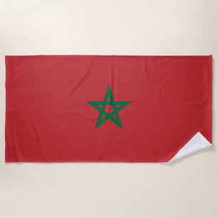Toalla De Playa Estrella Verde (Bandera de Marruecos)